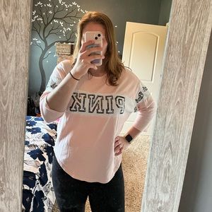 PINK mid sleeve light pink top